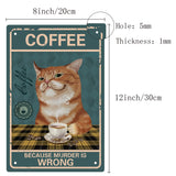 Iron Sign Posters, Vertical, for Home Wall Decoration, Rectangle, Cat Pattern, 300x200x0.5mm