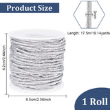 Metallic Cord, Twist, Silver, Cord: 3mm in diameter, about 19.14 Yards(17.5m)/roll