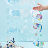 3 Strands 3 Colors Plastic Home Wall Decorations, Ocean Styles, Bubbles, Mixed Color, 43~93x43~123x0.1mm, 1 strand/color