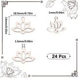 201 Stainless Steel Pendants, Laser Cut, Hollow, Lotus, Stainless Steel Color, 14x18.5x1mm, Hole: 1.6mm, 24pcs/box