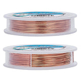 Round Copper Wire for Jewelry Making, Long-Lasting Plated, Raw(Unplated), 23 Gauge, 0.6mm, about 66 Feet(22 yards)/roll