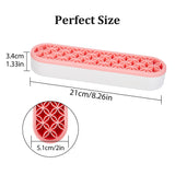 Portable Silicone Makeup Brush Holder, Cosmetic Organize, Pink, 21x5.1x3.4cm