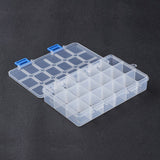 Organizer Storage Plastic Boxes, Rectangle, White, 16.5x10.8x3cm, compartment: 3x2.5cm, 18 compartment/box
