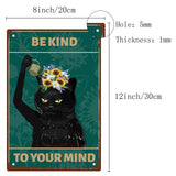 Vintage Metal Iron Tin Sign Poster, Wall Decor for Bars, Restaurants, Cafes Pubs, Vertical Rectangle, Cat Pattern, 300x200x0.5mm