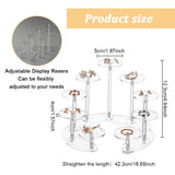 9-Tier Transparent Acrylic Products Adjustable Display Resers, Round Jewelry Display Stands, for Minifigures, Rings, Earring Storage, Clear, 42.3x4x12.3cm