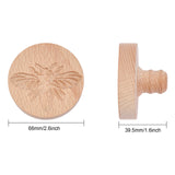 Wood Cookie Molds, Biscuit Stamps, Round, Bees Pattern, 66x39.5mm, Inner Diameter: 42x61.5mm