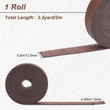 PU Leather Fabric, for Shoes Bag Sewing Patchwork DIY Craft Appliques, Saddle Brown, 1.25x0.13cm, 2m/roll