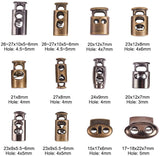 Alloy Spring Cord Locks, Antique Bronze & Gunmetal, Mixed Color, 7.4x7.2x1.7cm