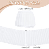 5 Yards Polyester Pleated Ribbon, Clothes Accessories, White, 3-1/4 inch(83mm)