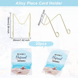 Alloy Place Card Holder, Cute Table Card Holder, for Wedding Decoration, Triangle, Golden, 76x36x40mm