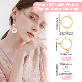 20Pcs Brass Clip-on Earring Findings, with Horizontal Loops and 20Pcs Silicone Earring Pads, For Non-pierced Ears, Real 18K Gold Plated, 16.5~17x12.5x4mm, Hole: 1~1.5mm