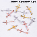 Alloy Links connectors, Sideways Cross, Mixed Color, 39x17x2mm, 20pcs/color, Total 60pcs/box