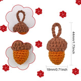 Crochet Woolen Yarn Acorns Pendant Decorations, for Festival & Party Decorations Supplies, Coconut Brown, 4.4x1.8cm, 8pcs/box
