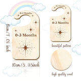 Wood Baby Closet Size Dividers, Baby Clothes Organizers, from Newborn to Toddler, Moon Pattern, 100x180x2.5mm, 10pcs/set