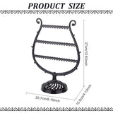 3-Tier PP Plastic Earring Display Stands, Tabletop Dangle Earring Organizer Holder, Wine Glass Shape, Black, Finished Product: 10.5x20.7x27cm, about 2pcs/set