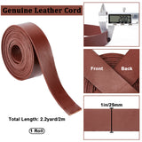 2M Flat Leather Cord, for Jewelry Making, Coconut Brown, 25x2mm, about 2.19 Yards(2m)/pc