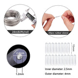 DIY Jewelry Making Finding Kit, Including Plastic Rubber Protective Sleeve Aluminium Wire Cover, Covered Aluminum Wire, Silver, Wire: 10 Gauge, 2~2.5mm, 25m/bag