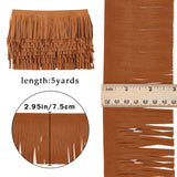 5 Yards Faux Suede Tassel Trimming, for Curtain, Costume Accessories, Sienna, 75x0.5mm