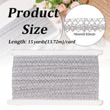 Filigree Corrugated Lace Ribbon, Braided Lace Trim, for Clothing Accessories, Silver, 5/8 inch(16mm), about 20 yards/card