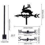 Orangutan Iron Wind Direction Indicator, Weathervane for Outdoor Garden Wind Measuring Tool, Rabbit, 265x356mm