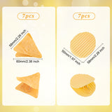14Pcs 2 Style Plastic Clips, for Office School Supplies, Imitation Chips, Triangle & Oval, Goldenrod, 58~60x50~58mm, 7pcs/style