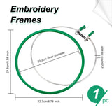 Iron Embroidery Hoops, Embroidery Frames, with Plastic Findings, Green, 22.3x21.8x2.25cm, Inner Diameter: 202mm