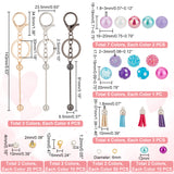 DIY Beadable Keychain Bar Making Kit, Including Alloy Blank Bar Beadable Keychain, Acrylic Bubblegum & Plastic Pearl Beads, Faux Suede Tassel Pendant Decorations, Mixed Color, 223Pcs/box