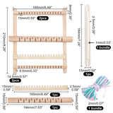 DIY Mini Wooden Detachable Loom Machine, with Random Color Yarn & Cord, BurlyWood, 16.5~21x0.1~1.5x0.1~1.5cm