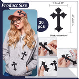 Cross Shape Iron On Patches, Stick On Patch, Costume Accessories, Appliques, Black, 103x73x1mm