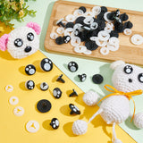 40 Sets 4 Style Plastic Doll Safety Eyes, for Crafts, Crochet Toy and Stuffed Animals, Flat Round with Dog Paw, Black, 18~19.5x18~30mm, 10 sets/style