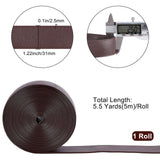 Flat PU Imitation Leather Cord, for Bag Decor, Coconut Brown, 31x2~2.5mm