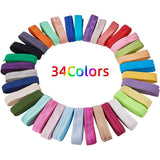 Flat Polyester Elastic Cord, Elastic Band, Garment Accessories, Mixed Color, 15mm, 34colors/set