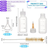 30ml Plastic Glue Liquid Container, Bottle Dispenser, Bottle Stoppers, Plastic Fluid Precision Blunt Needle Dispense Tips, Mixed Color, 82x29mm