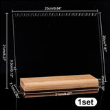 Acrylic Necklace Display Planks, with Wood Base, Organizer Holder for Necklaces, Rectangle, Clear, Finished Product: 7.1x25x21cm