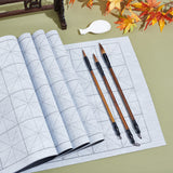 12Pcs 5 Style Practice Calligraphy Kits, with Chinese Calligraphy Brushes Pen, Spoon Shape Ink Tray Containers and Reusable Water Writing Cloth, Mixed Color, 9.6~33x4.4~6.8x2cm, 12pcs/set