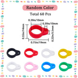 60Pcs Silicone Pendant, for Electronic Stylus & Lighter Making, Mixed Color, 19x14x5.5mm, Hole: 2.5mm, Inner Diameter: 10mm