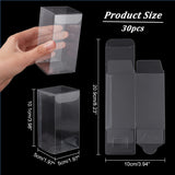 30Pcs Rectangle Transparent Plastic PVC Box Gift Packaging, Waterproof Folding Box, for Toys & Molds, Clear, Box: 5x5x10.1cm