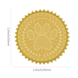 Self Adhesive Gold Foil Embossed Stickers, Medal Decoration Sticker, Footprint Pattern, 5x5cm