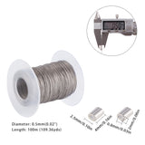 304 Stainless Steel Wire Rope, Jewelry DIY Making Material, Stainless Steel Color, 0.5mm, about 100m/roll