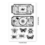 Custom PVC Plastic Clear Stamps, for DIY Scrapbooking, Photo Album Decorative, Cards Making, Insects, 160x110x3mm