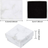 Paper Cardboard, Jewelry Ring Boxes, Square, White, 5.2x5.2x3.3cm