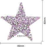Plastic Clothing Patches, with Resin Rhinestone, Star, Mixed Color, 60x60x2.5mm, 10pcs/set