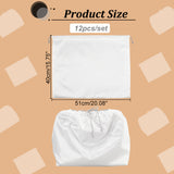 Silk Bags, with Polyester Drawstring Ropes, Rectangle, White, 40x51x0.04cm, 12pcs/set