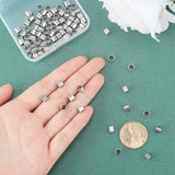 304 Stainless Steel European Beads, Column, Stainless Steel Color, 6x5mm, Hole: 5mm, 100pcs/box