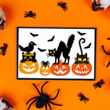 Halloween Theme Carbon Steel Cutting Dies Stencils, for DIY Scrapbooking, Photo Album, Decorative Embossing Paper Card, Stainless Steel Color, Pumpkin & Cat, Halloween Themed Pattern, 100~106x107~118x0.8mm, 2pcs/set