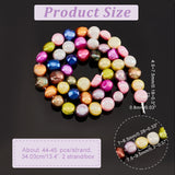 2 Strands Natural Cultured Freshwater Pearl Beads Strands, Dyed, Two Sides Polished, Mixed Color, 7~8x7~10x4~6mm, Hole: 0.8mm, about 44~45pcs/strand, 13.4 inch