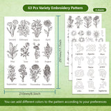 4 Sheets 11.6x8.2 Inch Stick and Stitch Embroidery Patterns, Non-woven Fabrics Water Soluble Embroidery Stabilizers, Flower, 297x210mmm