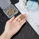 304 Stainless Steel Hoop Earring Findings, Wine Glass Charms Findings, Golden & Stainless Steel Color, 21 Gauge, 25x0.7mm, 2 colors, 40pcs/color, 80pcs/box