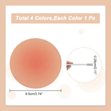 4Pcs 4 Colors Gradient Color Acrylic Cup Mats, Flat Round Coaster, Mixed Color, 95x2.8mm, 1pc/color