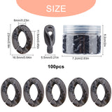 Acrylic Linking Rings, Quick Link Connectors, For Curb Chains Making, Imitation Gemstone Style, Twist, Black, 23x16.5x5.5mm, Hole: 11.5x6mm, 100pcs/box